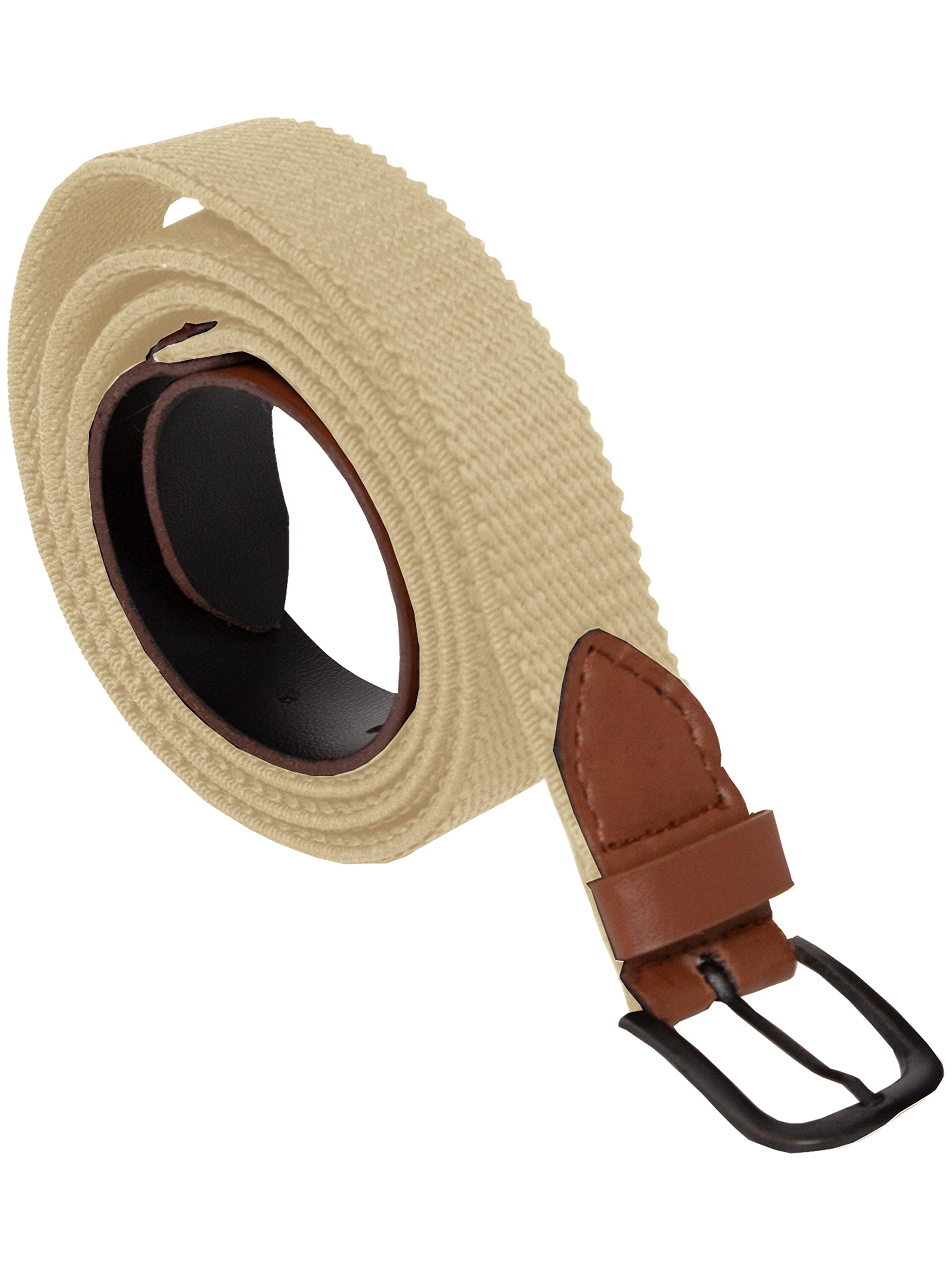 989Zé ENZO Mens canvas stretch Elasticated Belt for All waist Sizes EZ BELTS 07 STONE 38
