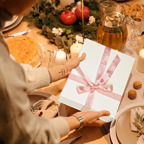 Miniatura 8 de Cajas de regalo con tapas, caja de regalo negra de 11 x 4.3 x 8.6 pulgadas con cinta, caja de regalo magnética con relleno, cajas de regalo