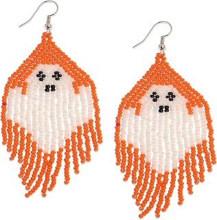 JeanBeau Seed Beaded Tassel Earrings for Women Teen Girls – Long Boho Handmade Colorful Beaded Dangle Drop Fringe Dangling Bohemian Accessories Summer Prom Party Jewelry Gift