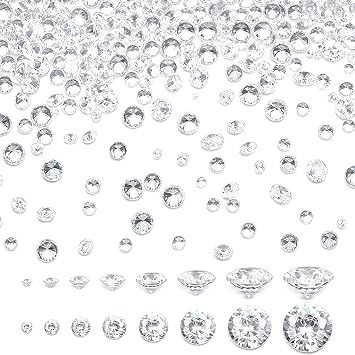 PH PandaHall 2400pcs Clear Cubic Zirconia Stone, 8 Sizes Pointed Back CZ Stones Faceted CZ Diamante Rhinestone Gems for DIY Ring Earring Bracelet Nail Art Bridal Jewelry Phone Case Making