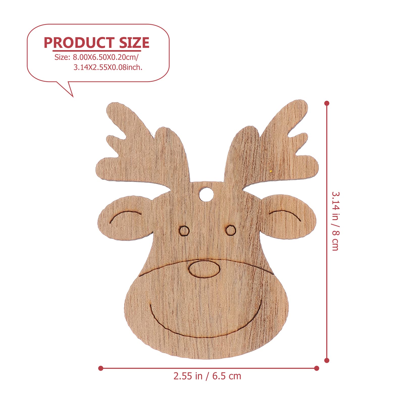 YARNOW 20pezzi Pendenti Forma Di Cervo in Legno Fai Da Te Decorazioni Per Albero Di Natale Articoli Per Feste e Progetti Artigianali