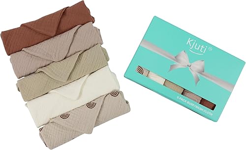 Miniatura 4 de Toallas de muselina orgánica para bebé, 100% algodón, 4 capas, hipoalergénicas, para saliva, calman el cuerpo, cara, aproximadamente 9 x 9 pulgadas,