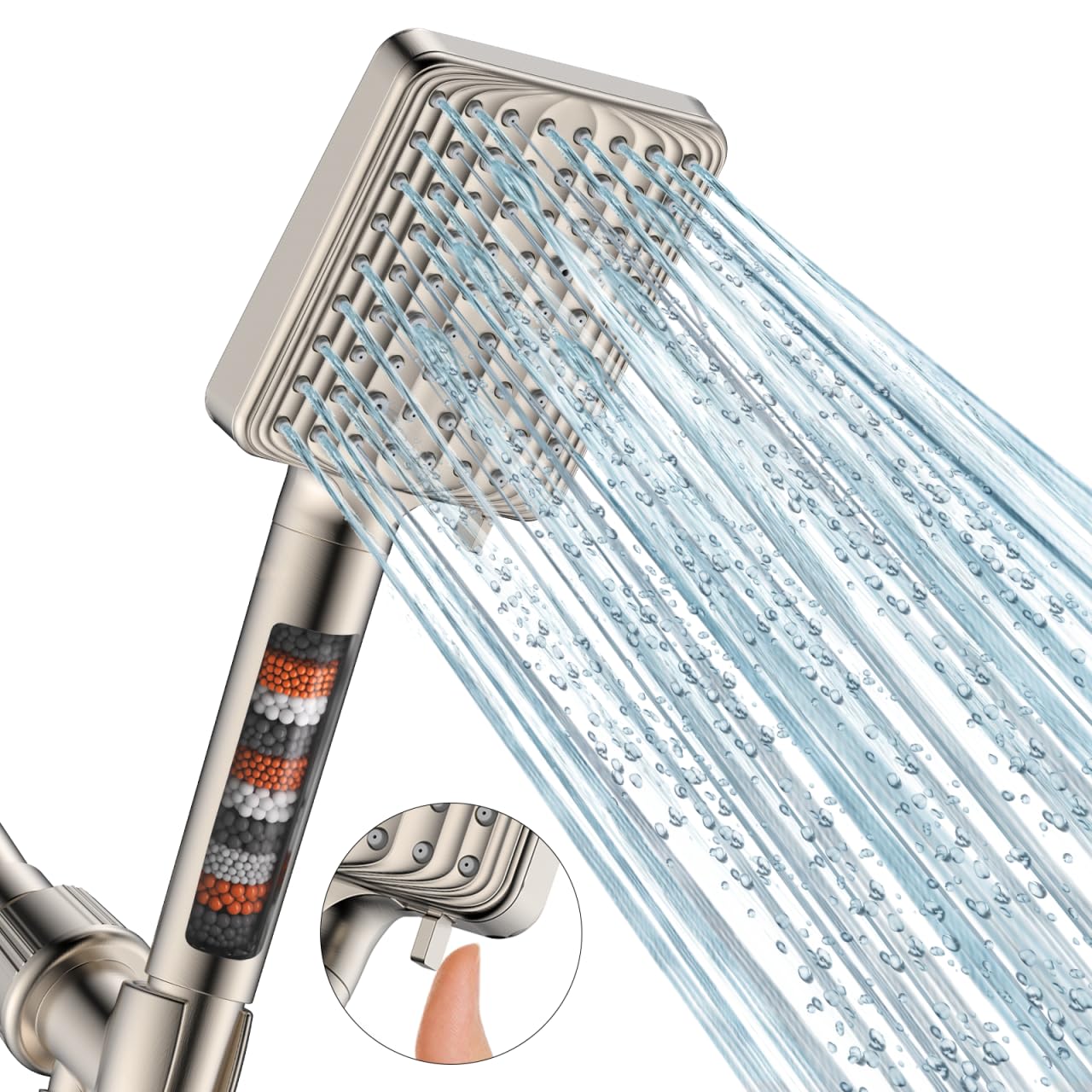 Filtered Shower Head - 6 Modes High Pressure Handheld Shower Head with ...