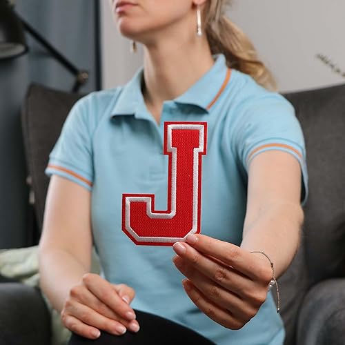 Miniatura 601 de Parches de letras termo-adhesivas de alta calidad – Lindas letras para ropa – Parche universitario para ropa – Letras bordadas de 4 1/2 parches