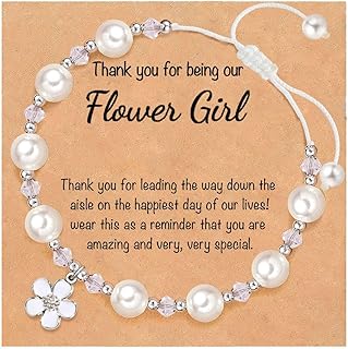 Flower Girl Proposal Bracelet,Thank You for Being Our Flower Girl Bridesmaid Wedding Gifts With Jewelry Box