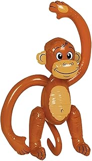 Inflatable Blow up Brown Monkey Chimp Tropical Summer Pool Beach Hawaiian African Fancy Dress Party Decoration Hen Stag Do Accessories, (1pc-12pcs)