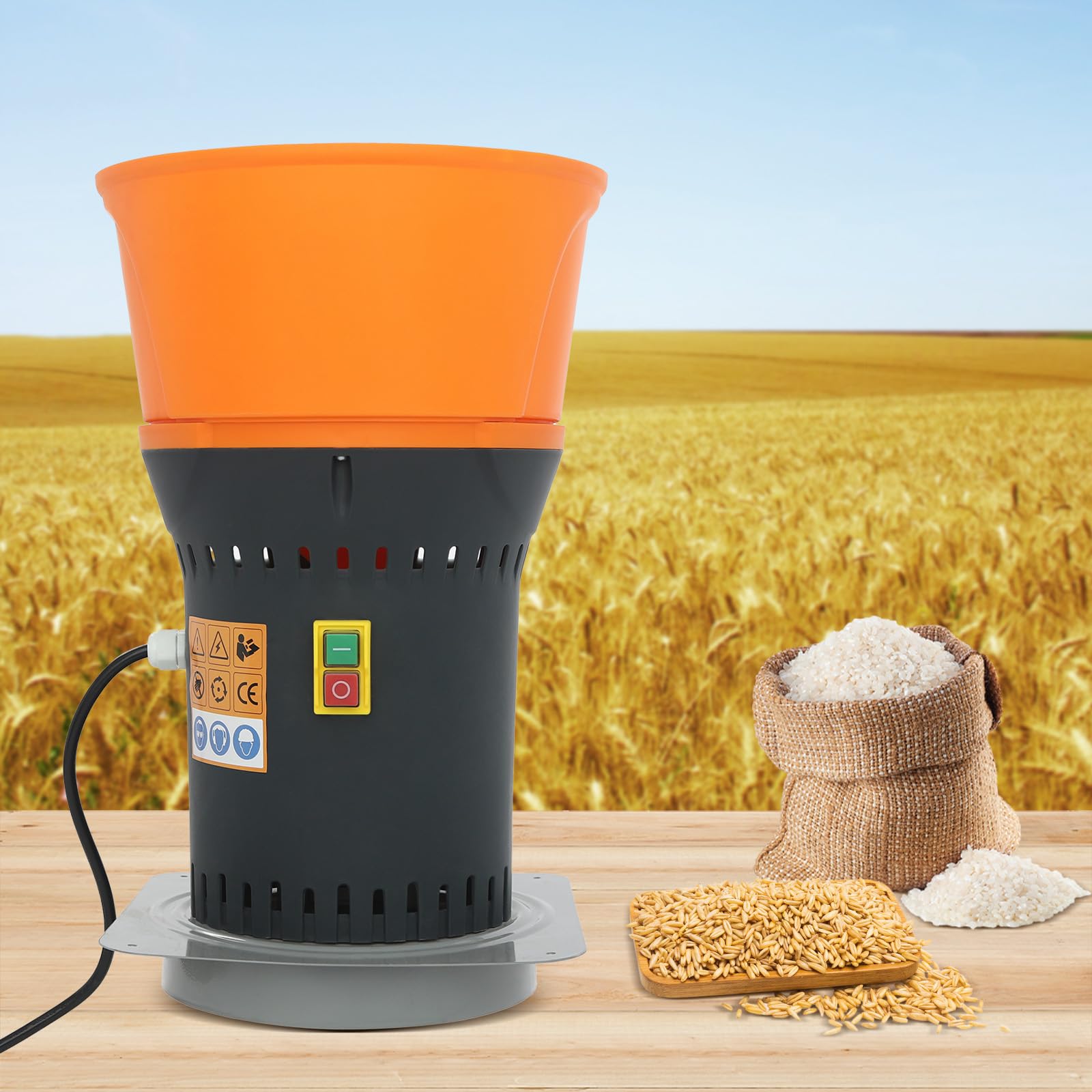 Molinillo eléctrico de cereales de 1300 W, con tres tamaños de tamiz diferentes, molino de cereales para hierbas, especias, nueces, cereales, sin tambor de almacenamiento