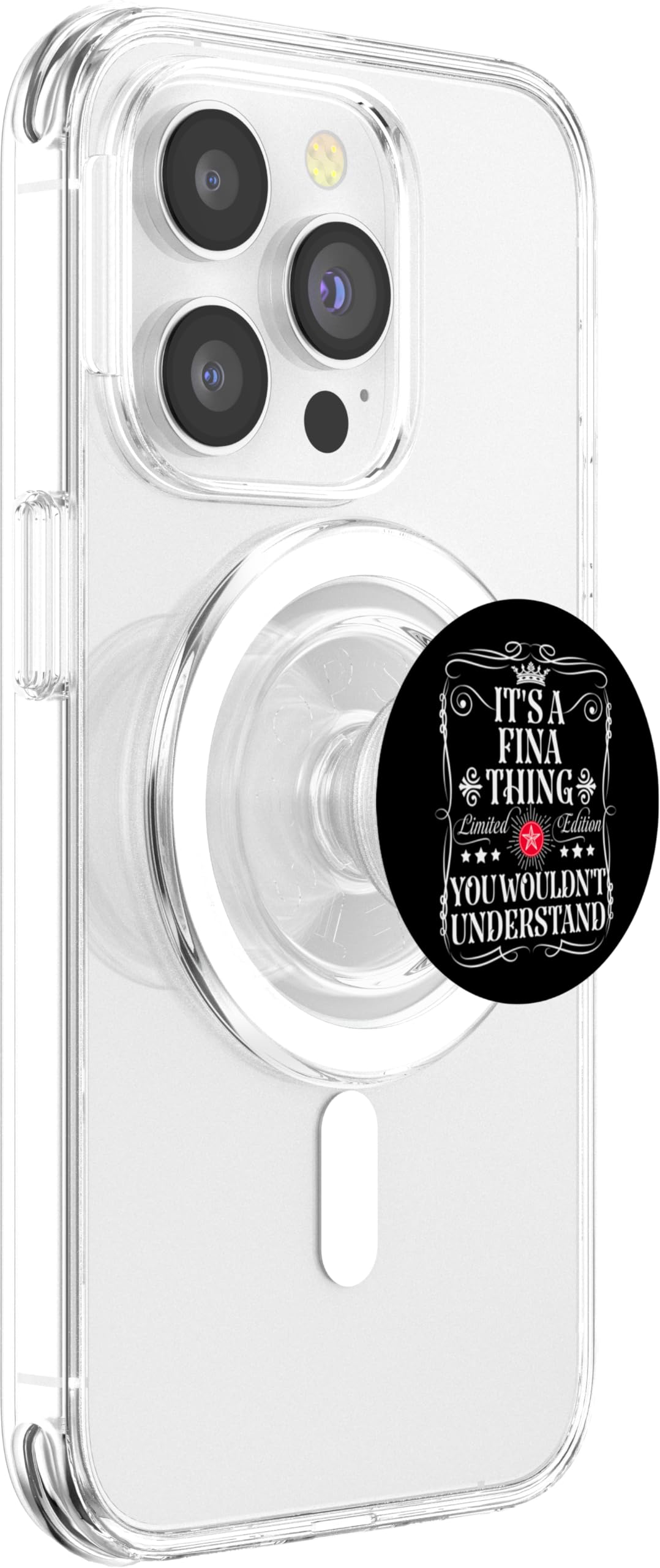 Fina Name Its A Fina Thing You Wouldn't Understand PopSockets PopGrip for MagSafe, Clear - Image 4