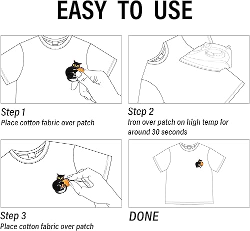 Miniatura 3 de 8 parches para planchar de Halloween, fantasma, murciélago, araña, gato, animales, coser, bordado, parche de reparación de bordado, accesorios de