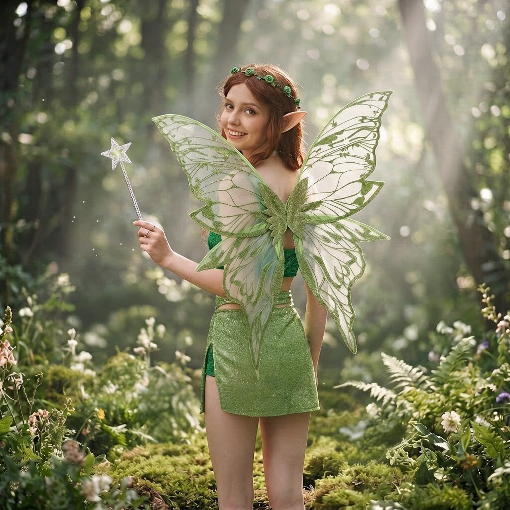 4pcs Halloween Fairy Wings Set for Girls Women Fairy Wings for Adult