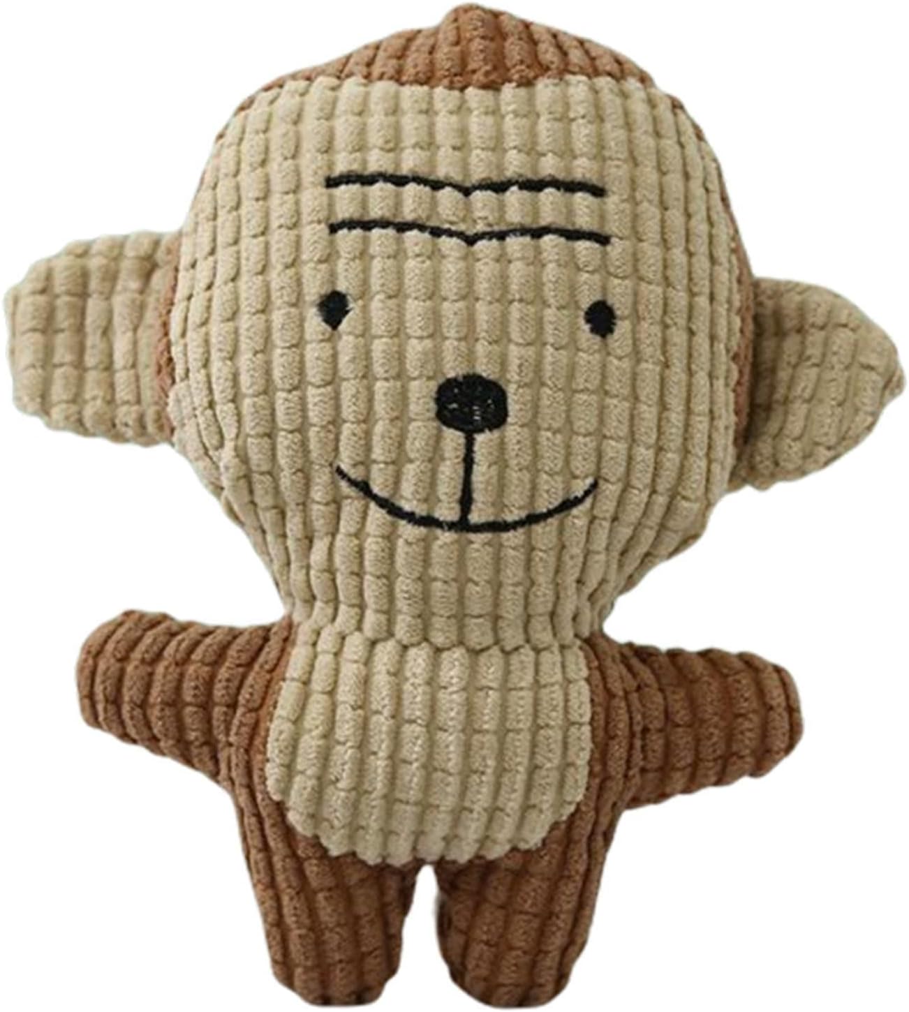 emily pets Cartoon Animal Squeaky Pundit Pet Toy Puppy Cute Stuffed Plush Interactive Toys(Brown)
