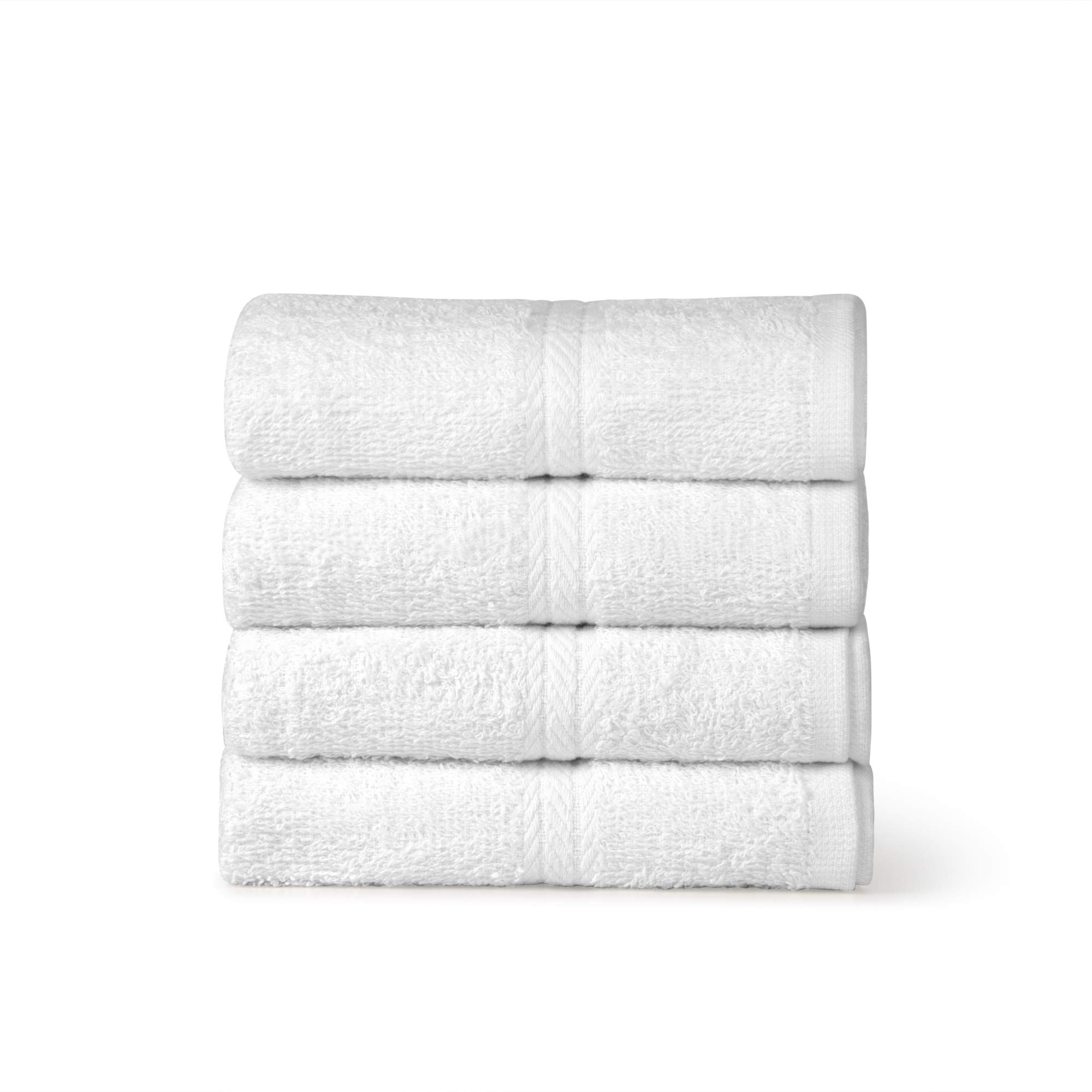 Vozbi Bath Towels Pack of 4-450 GSM Ring Spun Cotton Towels for Bathroom - Bath Linen Egyptian Cotton Hotel Quality Towel Set - Jumbo Bath Sheet Towel (White)