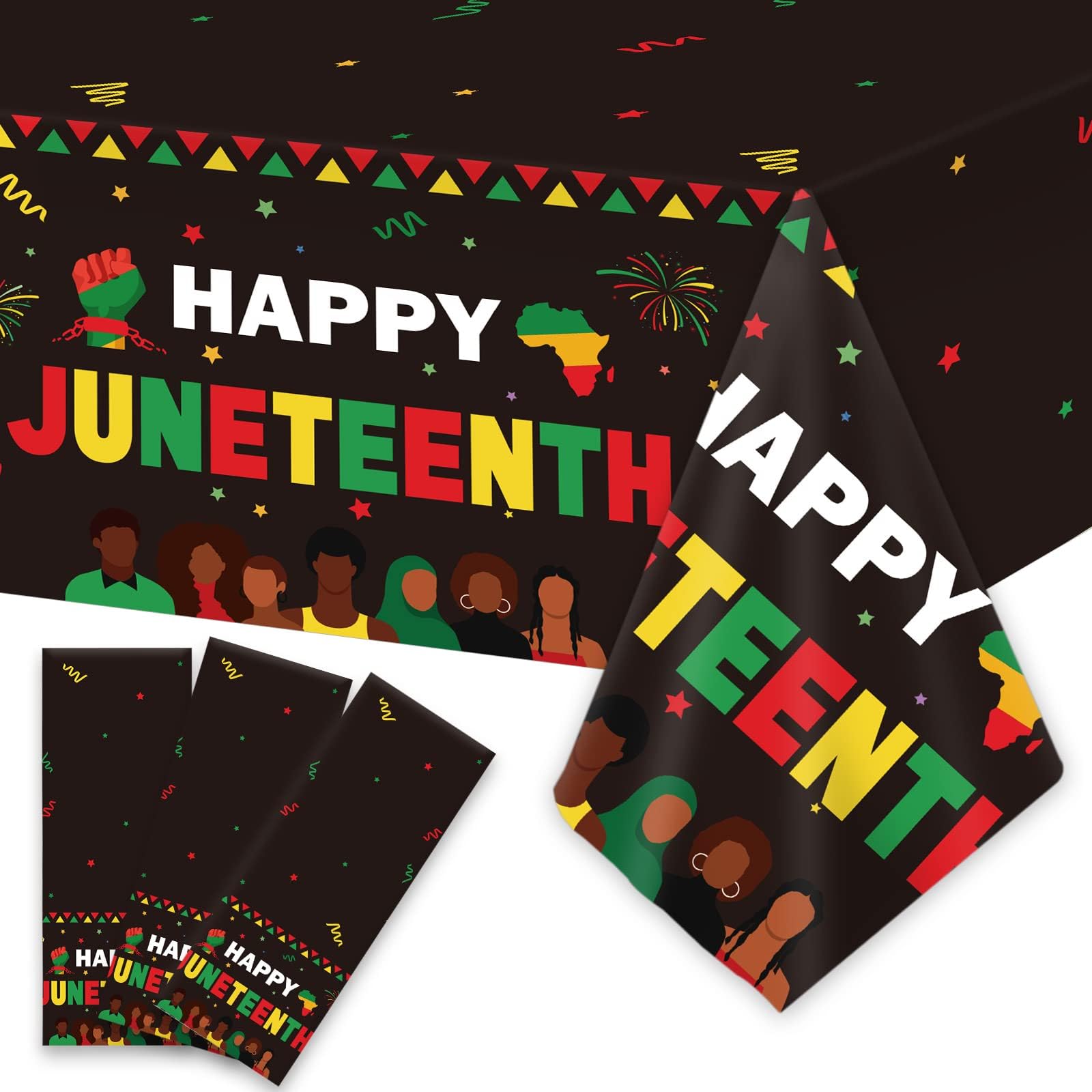 gisgfim 96 Pcs Juneteenth Plates and Napkins Party Supplies Happy Juneteenth Tableware Set June 19th Independence Day Theme Party Decorations Favors
