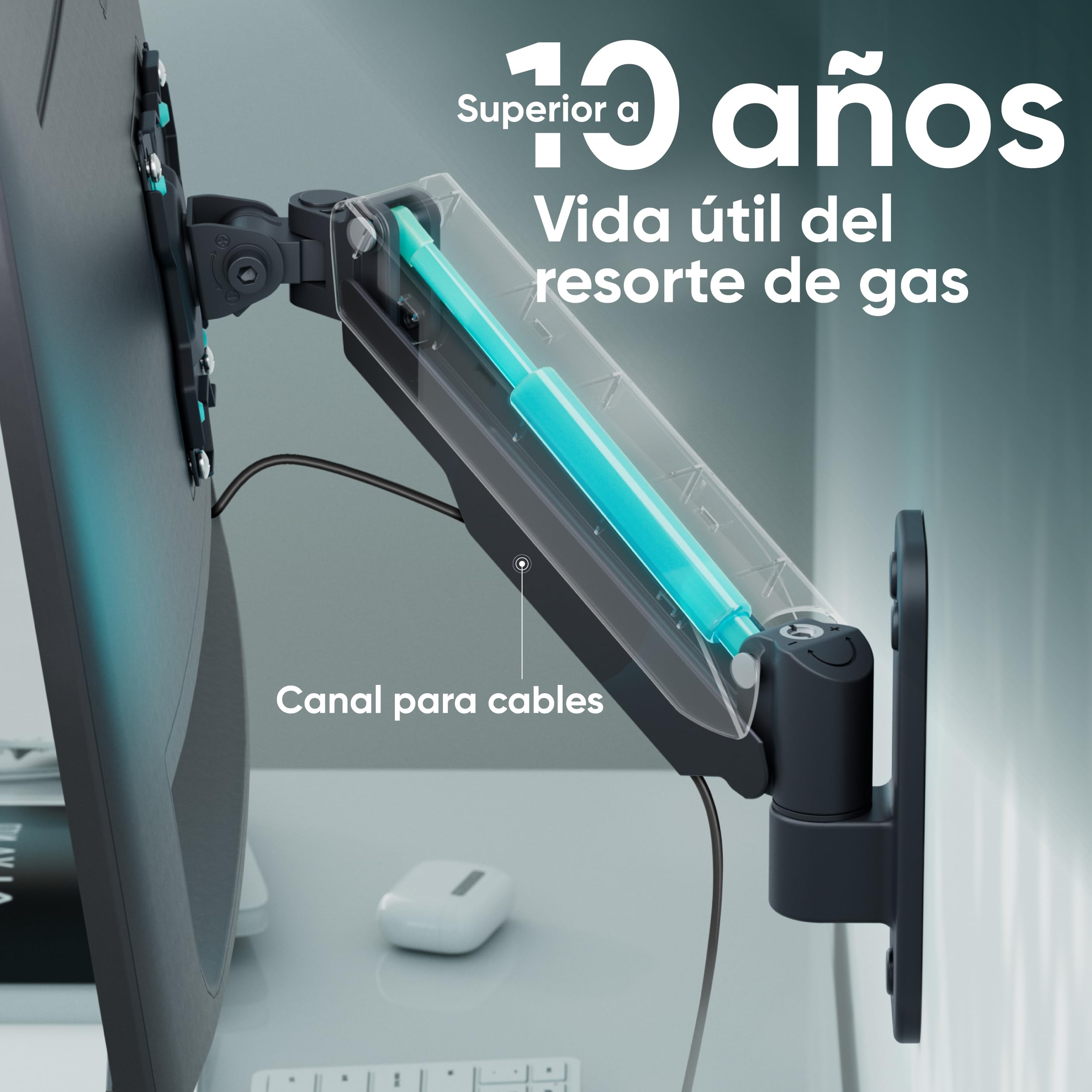 ONKRON Soporte TV y Monitor de Pared 13-34 Pulgadas, Brazo Monitor hasta 8 kg, VESA 75x75-100x100 mm, Soporte para Pantalla de Pared Articulado, Giratorio e Inclinable, Universal, Mural, Negro G120-B