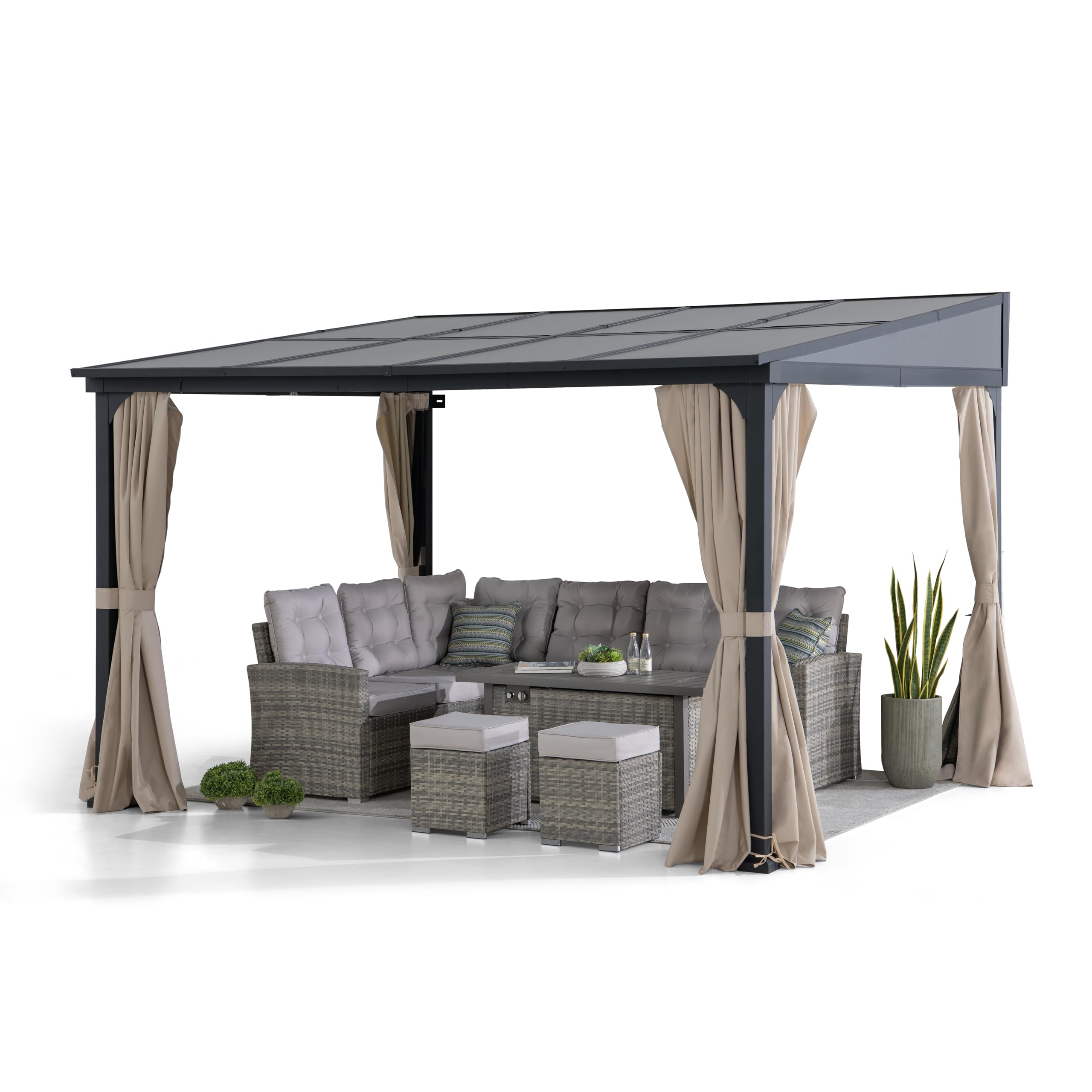 Sunjoy 10 x 12 ft Wall Mounted Gazebo with Polycarbonate (box 1 of 3, incomplete item) 