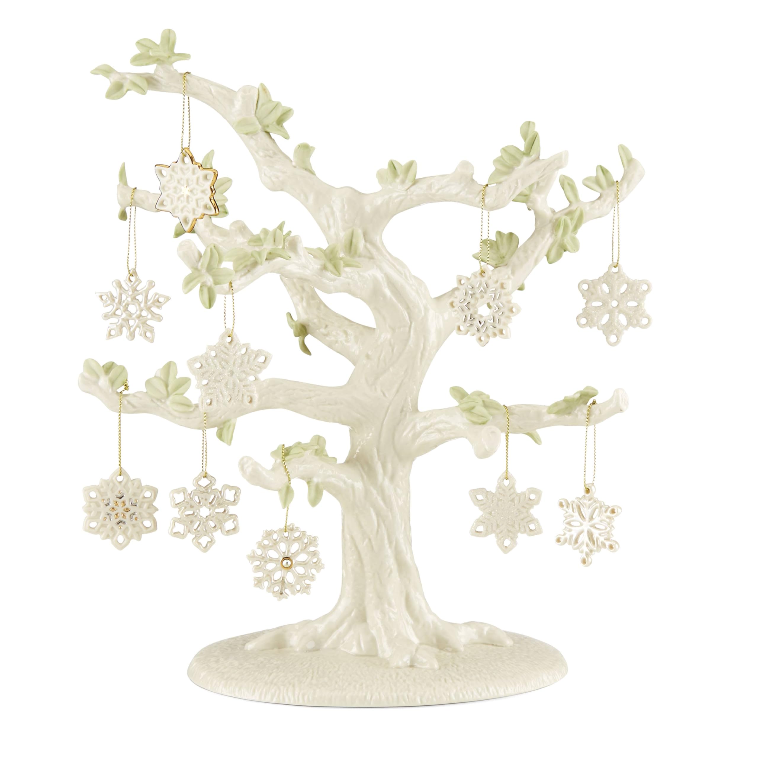 Amazon.com: Lenox 890633 Snowflake 10-Piece Ornament & Tree Set