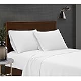 London Fog Garment Washed Solid Sheet Set White Microfiber 4-Piece King Sheet Set, Solid Themed, Deep Pocket, Adult and Teen, Oeko-TEX Certified