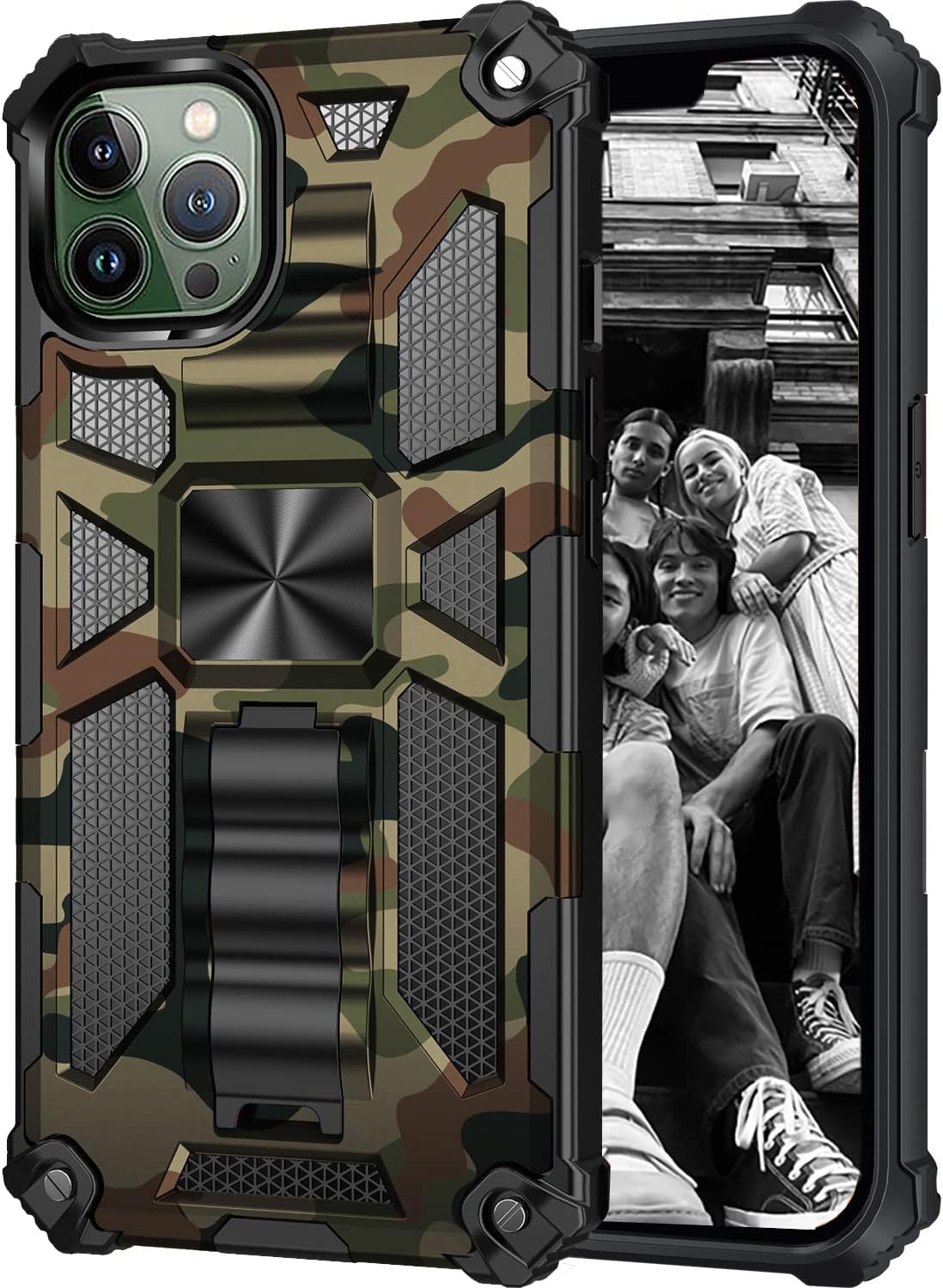 DEERLAMN Case For IPhone 13/iPhone 14 6.1-Inch With Slide Camera Cover Screen Protector 2 Packs Rotated Ring Kickstand Military Grade Shockproof Protective Cover Light Blue - View #2