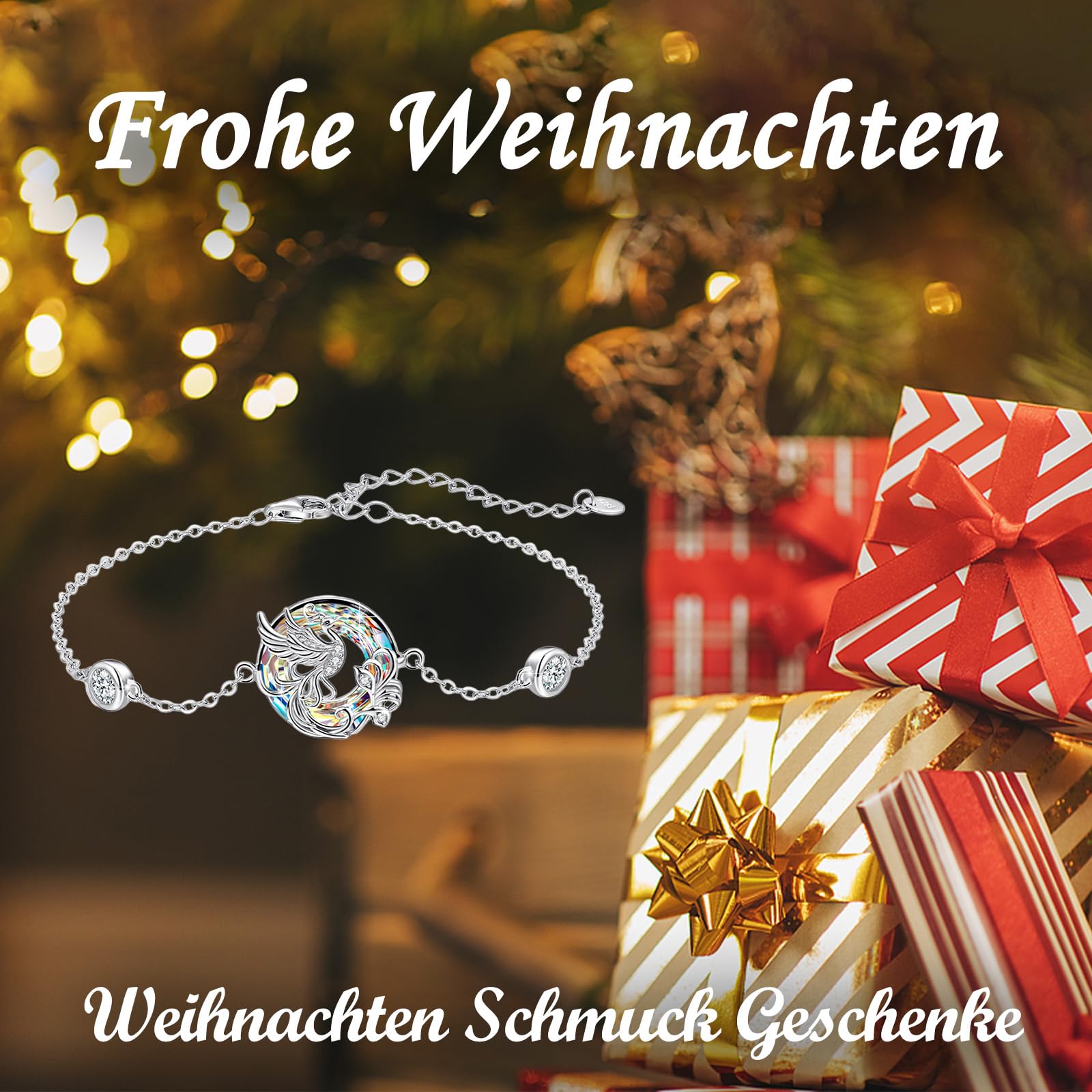 925 Silber Damen Kristallarmband, Phönix Armband für Frauen | Phönix-Armband aus 925 Sterling Silber mit Kristallen für Freundinnen, Schwestern, Großmütter und Damen.
