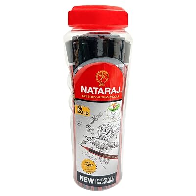 Nataraj 621 Pencil Jar - Pack of 50, Black