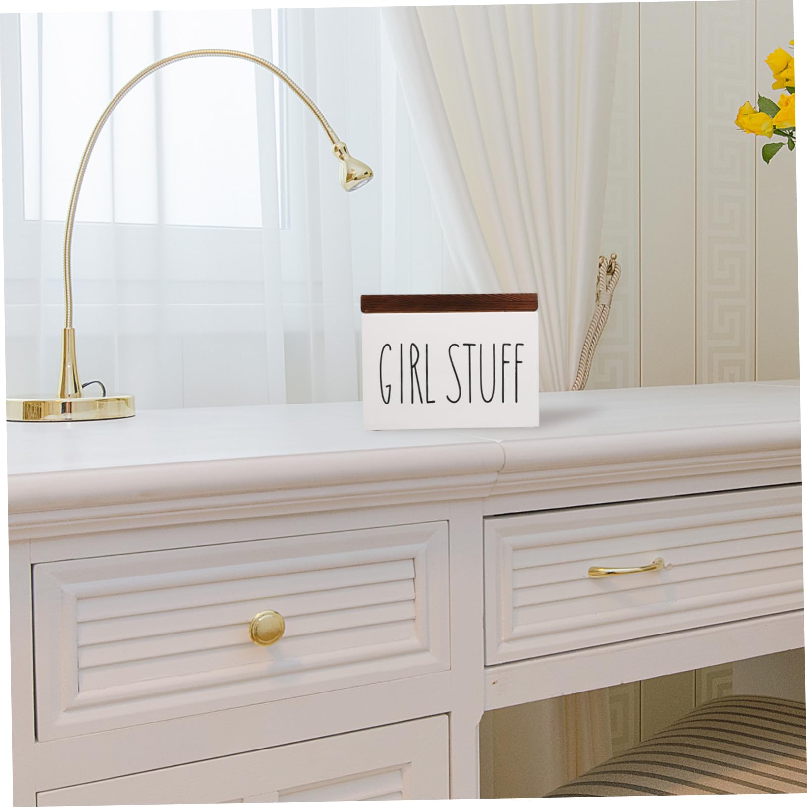 Scatola Legno Con Coperchio Per Assorbenti Contenitore Elegante e Funzionale Per Prodotti Femminili Per Decorare Bagno e Mantenere Ordine