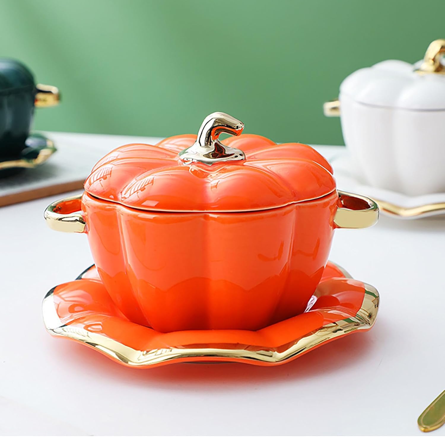 プチパンプキンソースパン 蓋付き エナメル シチューポット 【炊飯器】 ベーキングディッシュ お手入れ簡