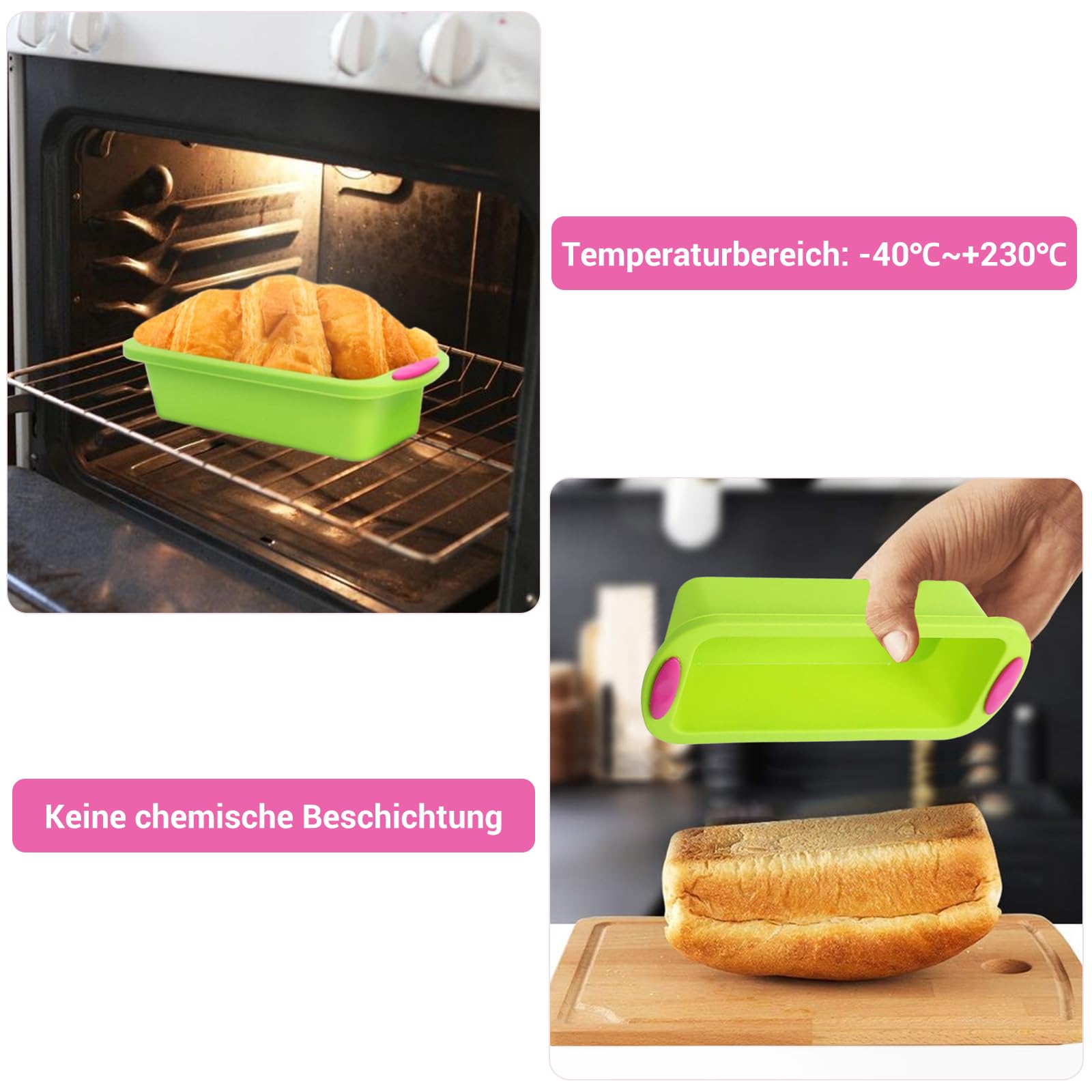 HENGBIRD 28 X 12 X 6,5 Cm - Moule à Pain En Silicone - Sans BPA - Pour