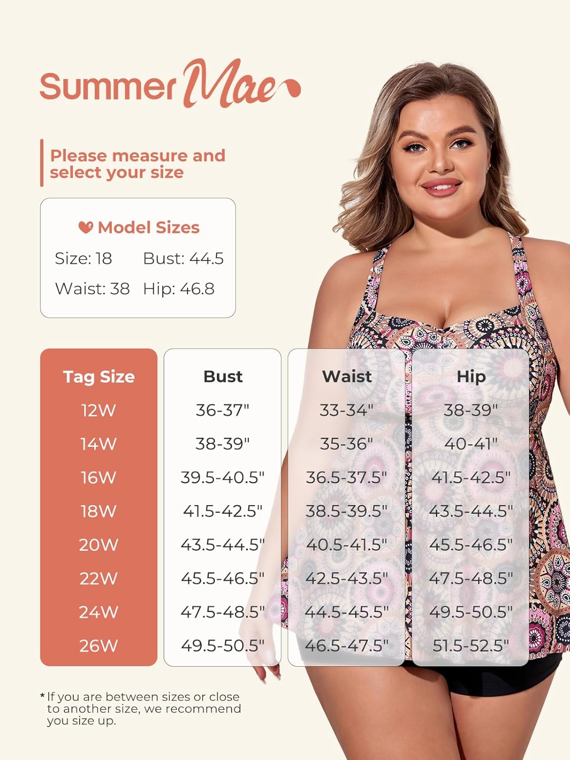 Summer Mae Women Plus Size Two Piece Tankini Swimsuits Flowy Bathing Suits Tummy Control Swimwear with Shorts - Image 6