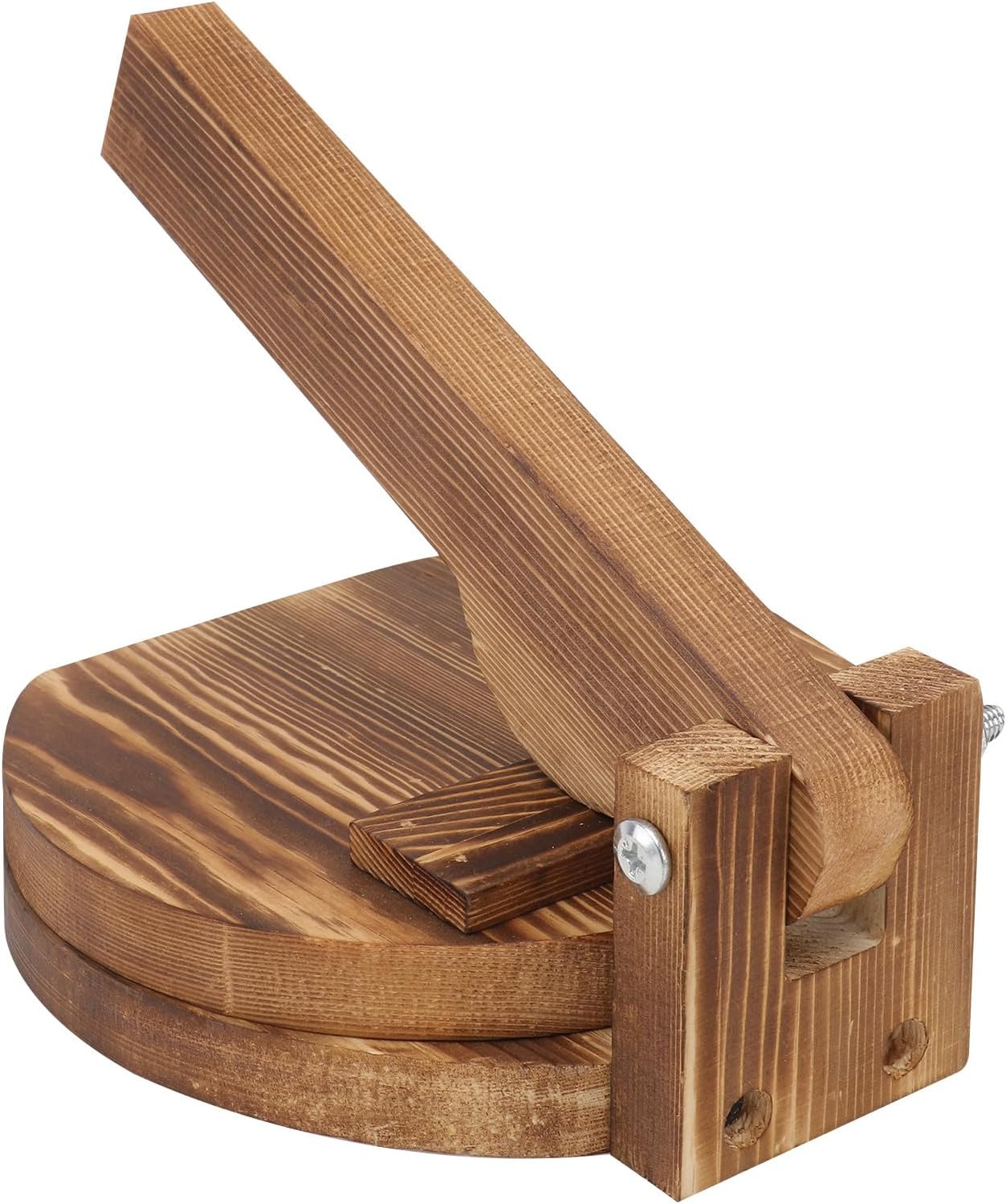 FUOYLOO Heavy Duty Wooden Dumpling Dough Presser Practical Dough Pressing Tool for Arepas, Empanadas, Mini Pie Shells and More Kitchen Use