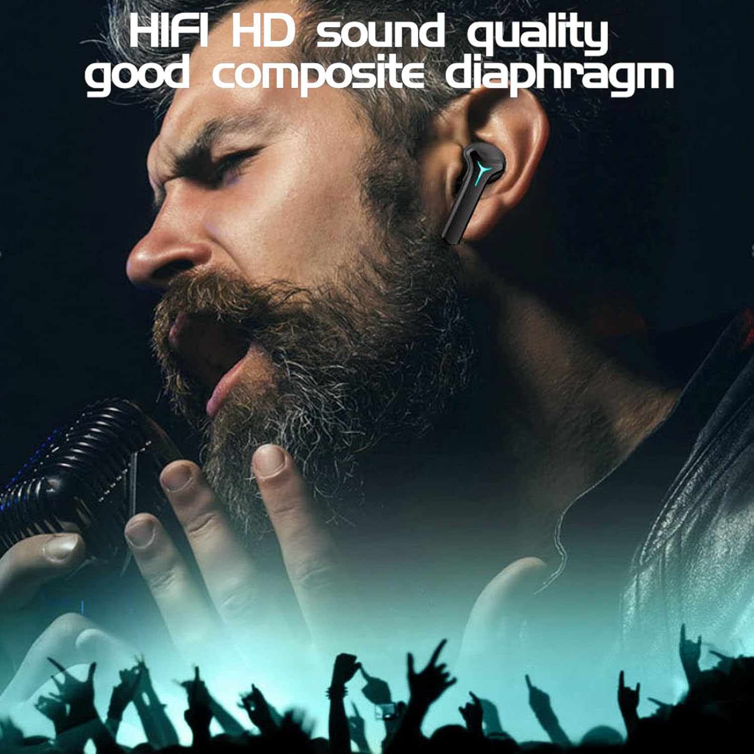 yeahitch wireless bluetooth headset intelligent noise reduction in ear sports game e sports headset super long endurance