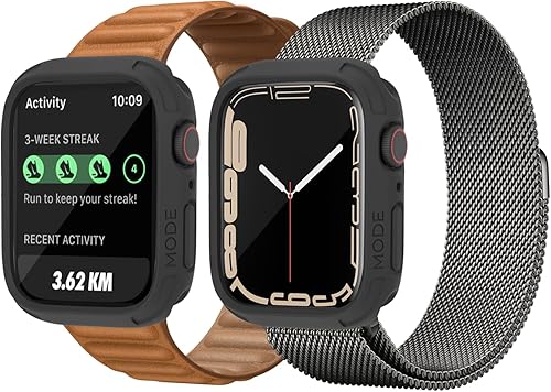 Miniatura 74 de elkson Compatible con Apple Watch 46mm Carcasa Bumper, Quattro Series Carcasa Resistente para Apple Watch y iWatch Series 11 10, Funda Protectora