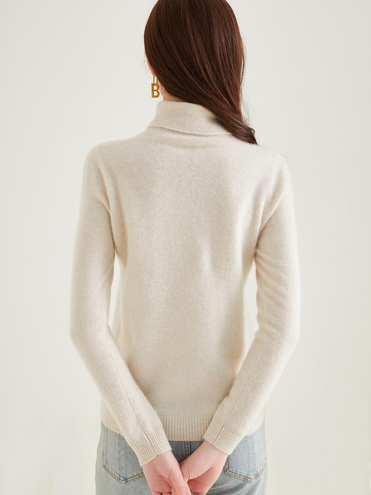 Chanyarn Damen 100% reinem Kaschmir Rollkragen Pullover Herbst Winter Warm Weich Leicht Langärmelig Strickpullover