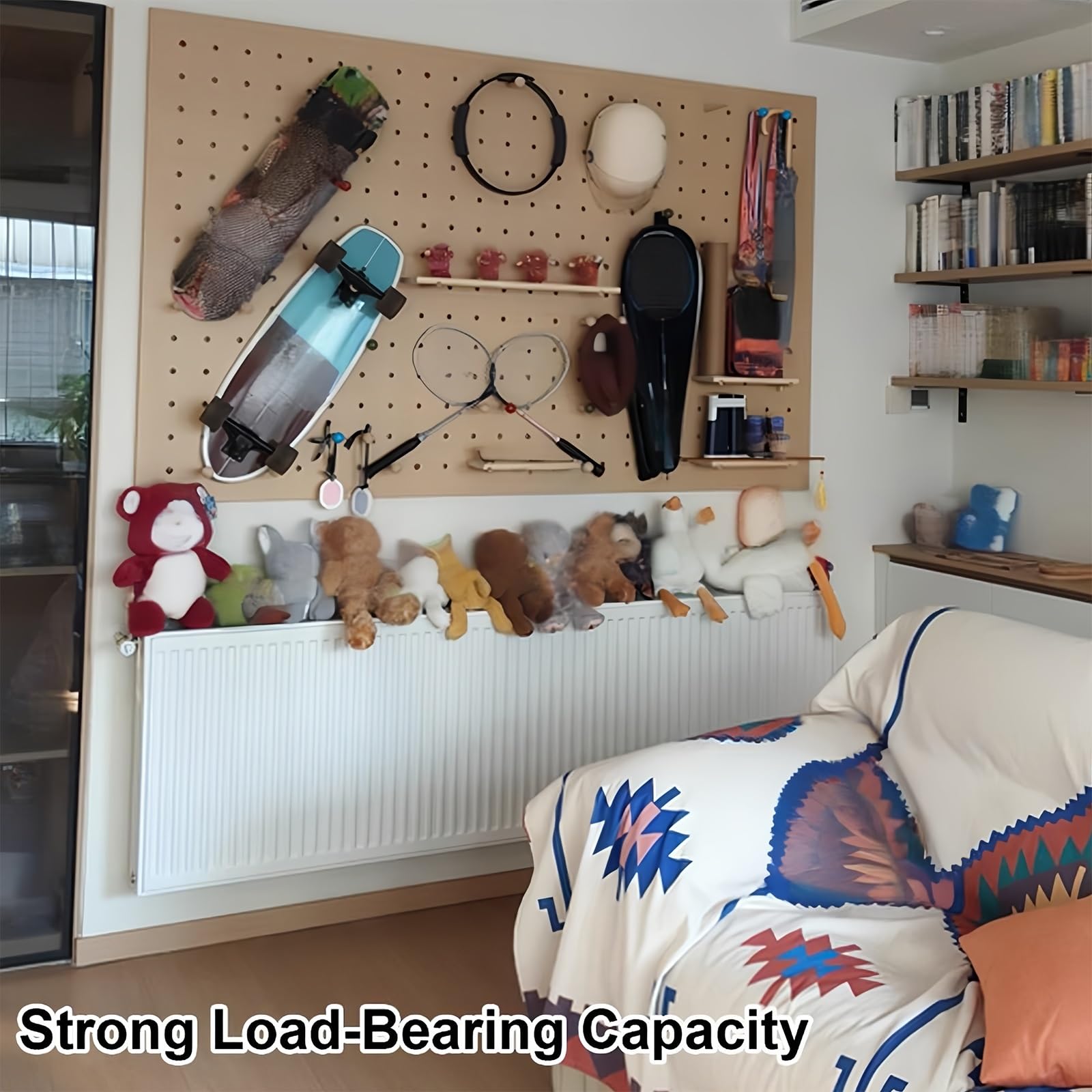 Wand-Organizer aus Holz, Pegboard mit Zubehör, Stecktafel für Zuhause, Bastelraum, Eingang, Büro, Schlafzimmer(Green)