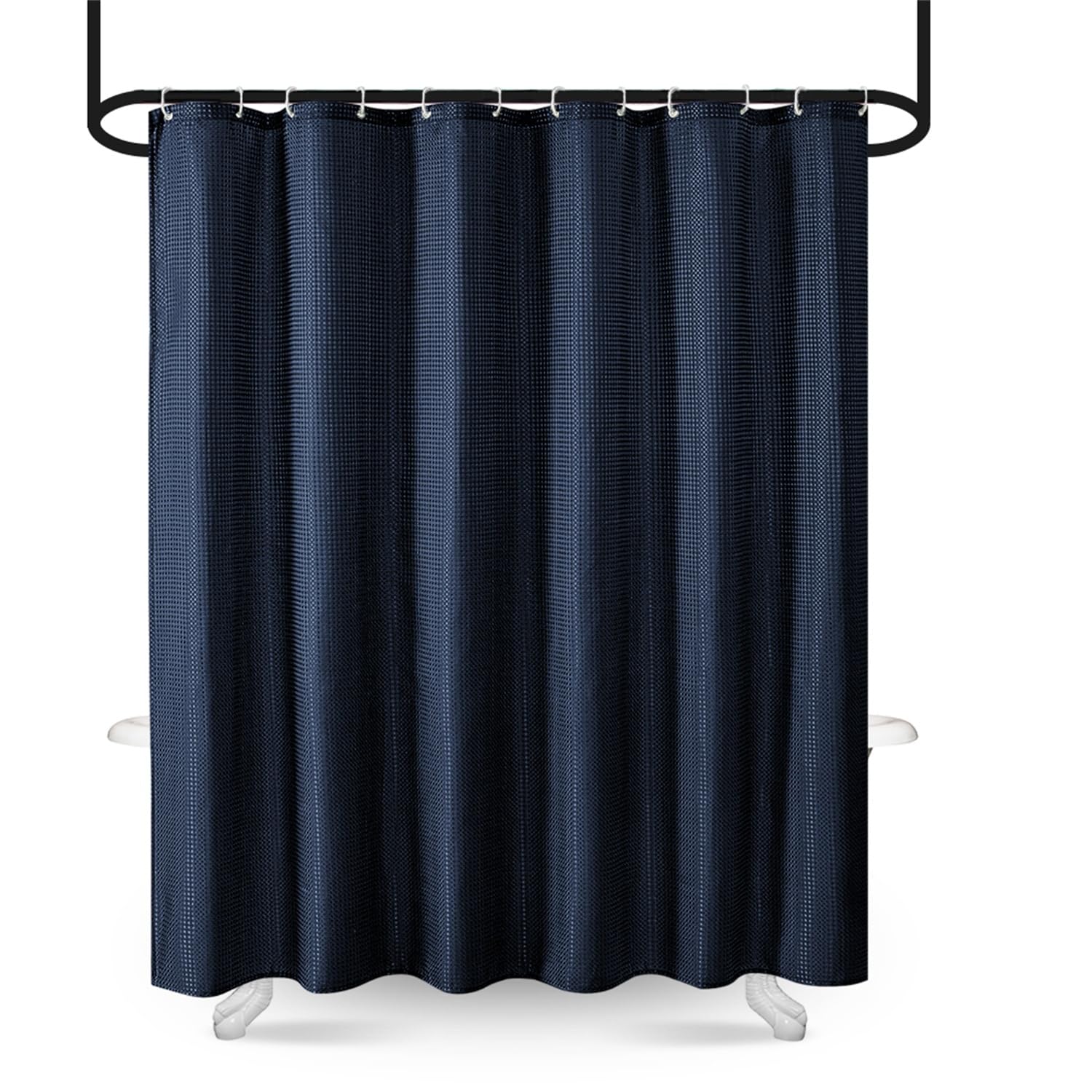 goodbath Extra Long Shower Curtain 180x214cm, Waffle Weaves Bath Curtains
