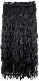وصلة شعر صناعي مجعده طويلة لزياده طول و كثافة الشعر للنساء اسود