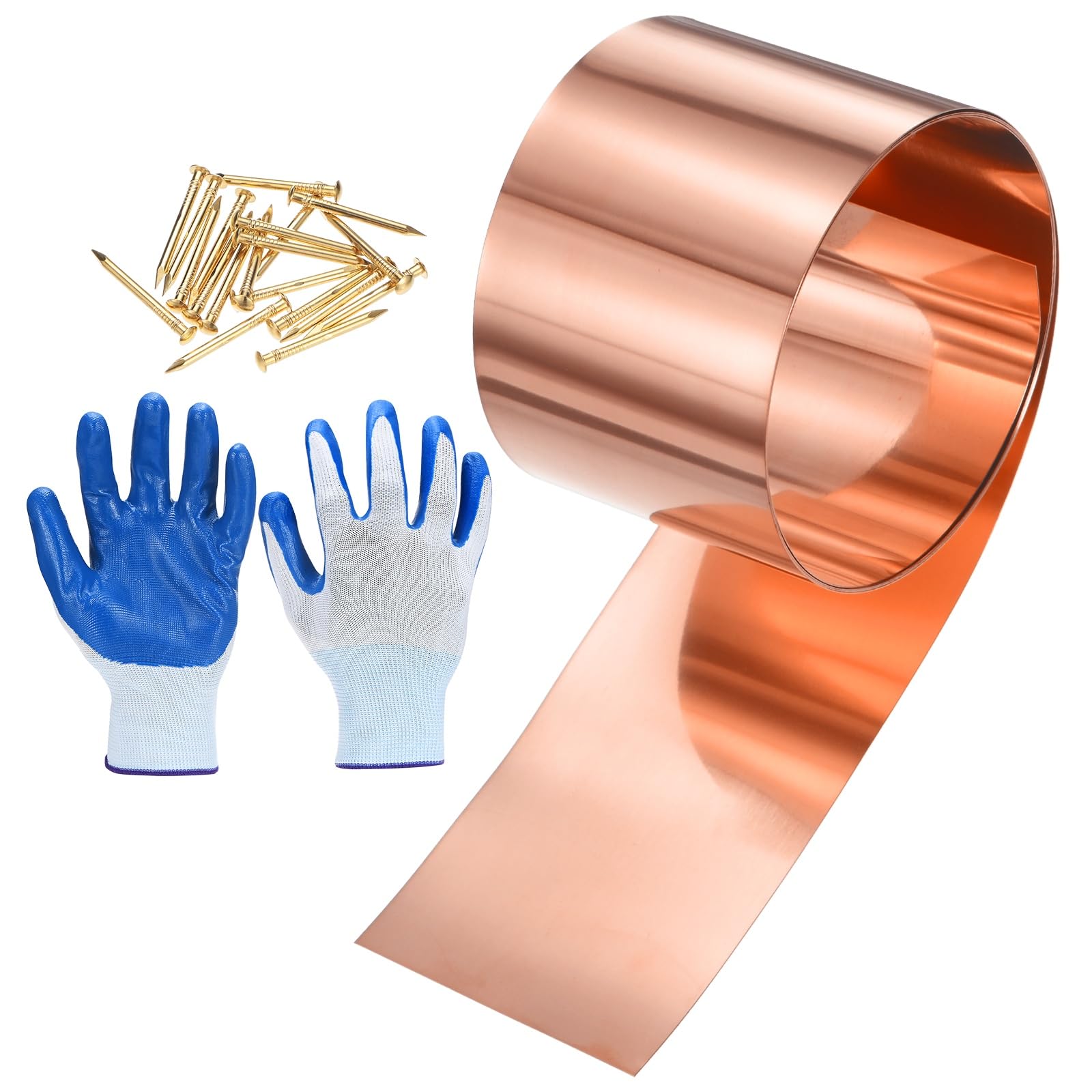 Rouleau de feuille de cuivre M METERXITY 5,1 cm x 1,5 m pour toiture et projets de bricolage