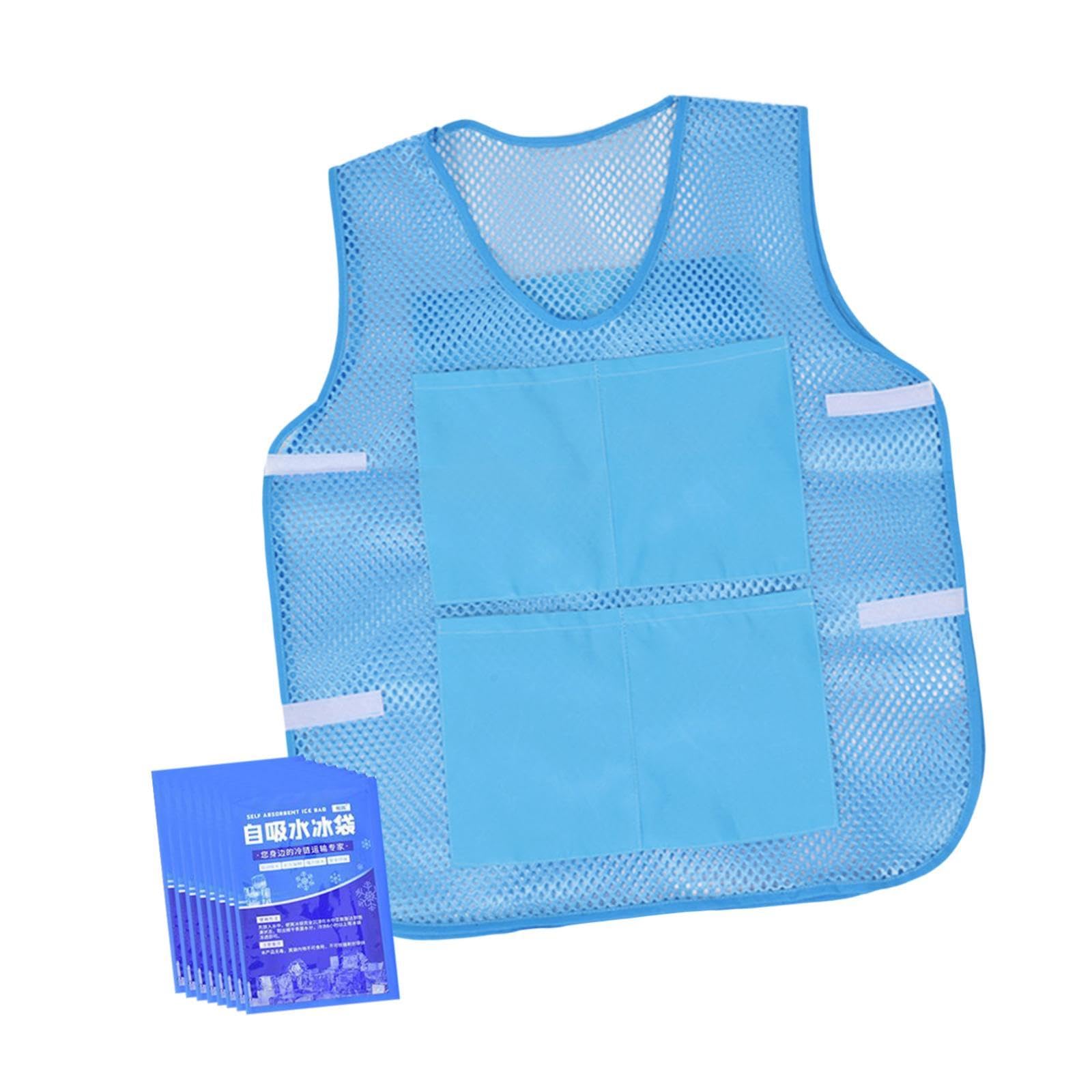 fabloft FABLOFT®Summer Cooling Vest with 8 Ice Packs for Hot Weather Working Fishing Cycling Blue-picture-46
