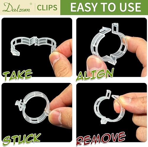 Miniatura 7 de Dalzom® 300 Piezas Clips para Tomate, Clips de Plástico para Enrejado Clips de Soporte para Plantas, Clips para Plantas de Soporte, Vid de Uva, Vid