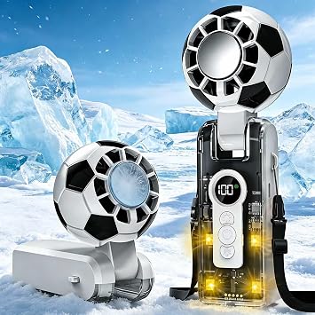 Handheld Fan, Portable Mini Handheld Fans with Cooling Function, 6 Wind Speeds, LED Display, 180 Adjustable, 3-in-1 Rechargeable Handheld Fan with LED Light for Work,Travel,Camping,Stadium White