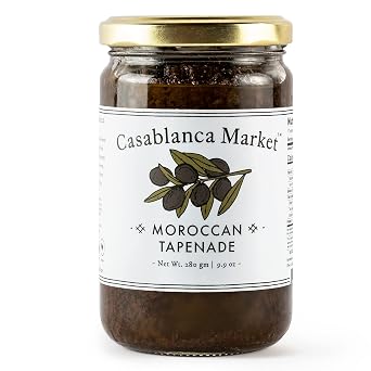 Casablanca Market Black Olives Tapenade Spread All Natural Olive Tapenade Black Olive Spread Gluten Free Olives Non GMO Vegan Plant Based - No Preservatives or Added Sugars eBook included