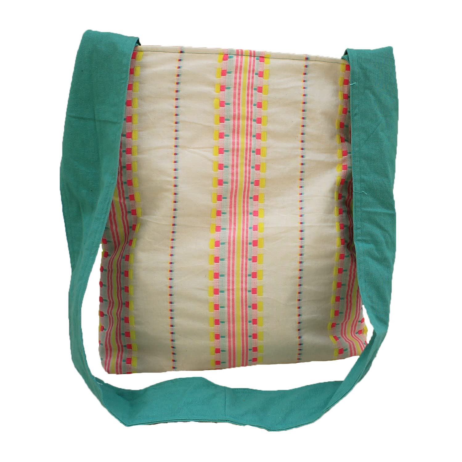 Dekor World Cotton Ethel Multi Stripe Waved Collection Shoulder Bag (Aqua Multi, Pack of 1 Piece, 30x45 cm or 12x18 Inches) for Girl, Boy, Men and Women (B0BY8YL11B) Amazon Price History, Amazon Price Tracker