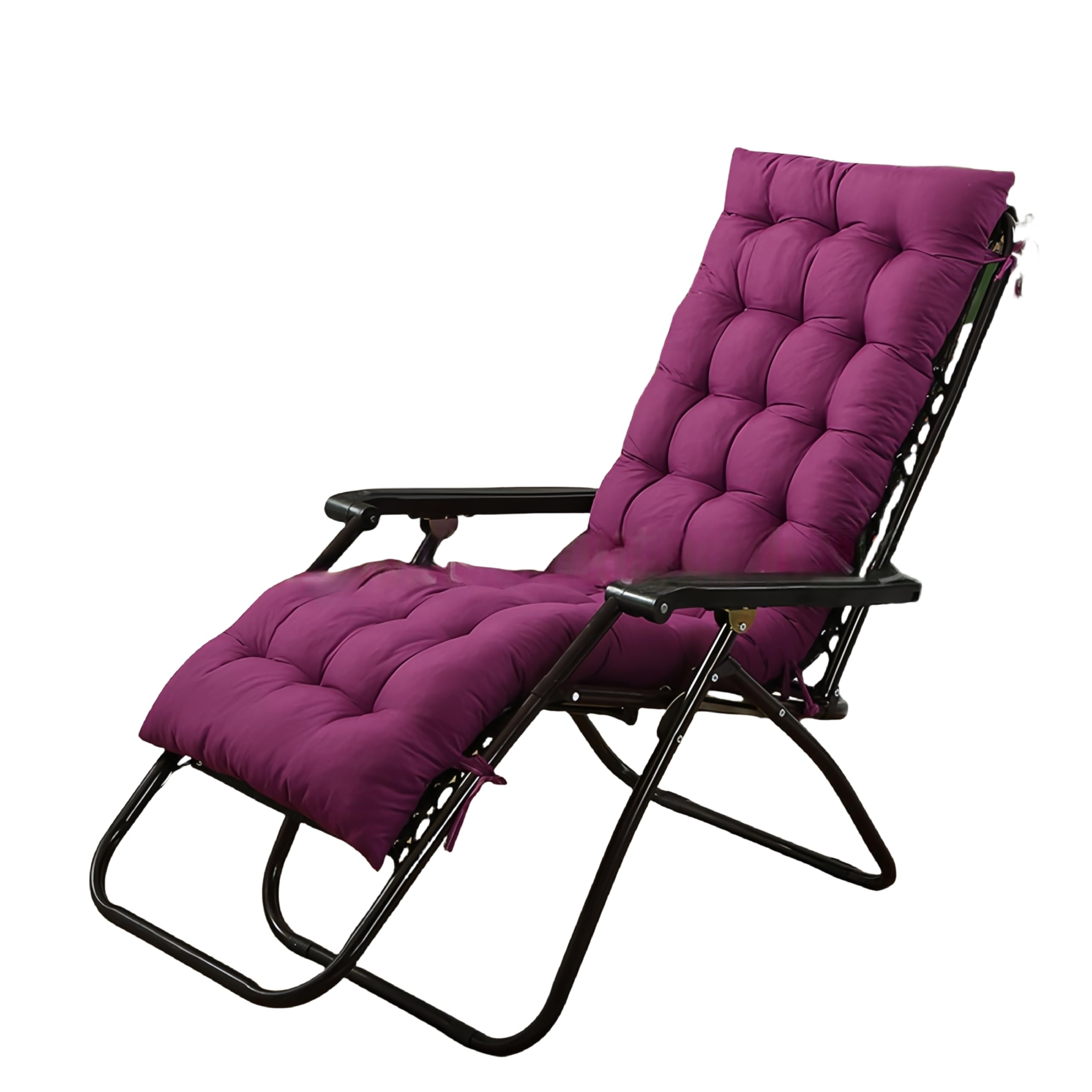 Surwin Solid Color Sun Lounger Cushions Only, Soft Recliner Cushions Thick 8cm lounger Seat Pads for Indoor Outdoor Patio Yard Beach Garden (Purple,48x168cm)
