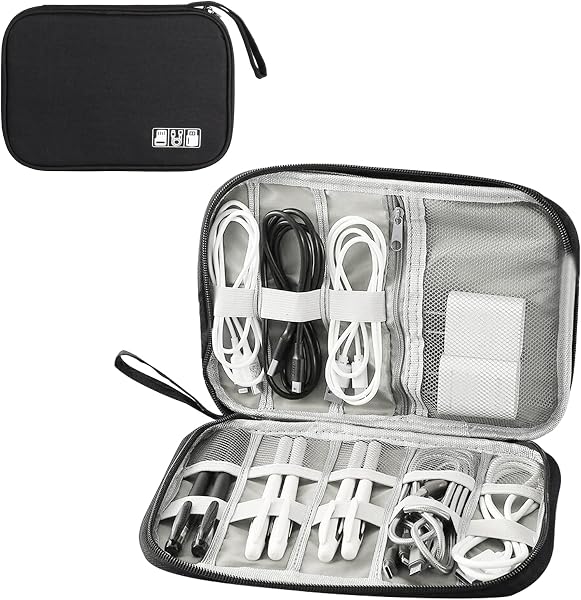 Organizer cavi da viaggio con tasche in rete