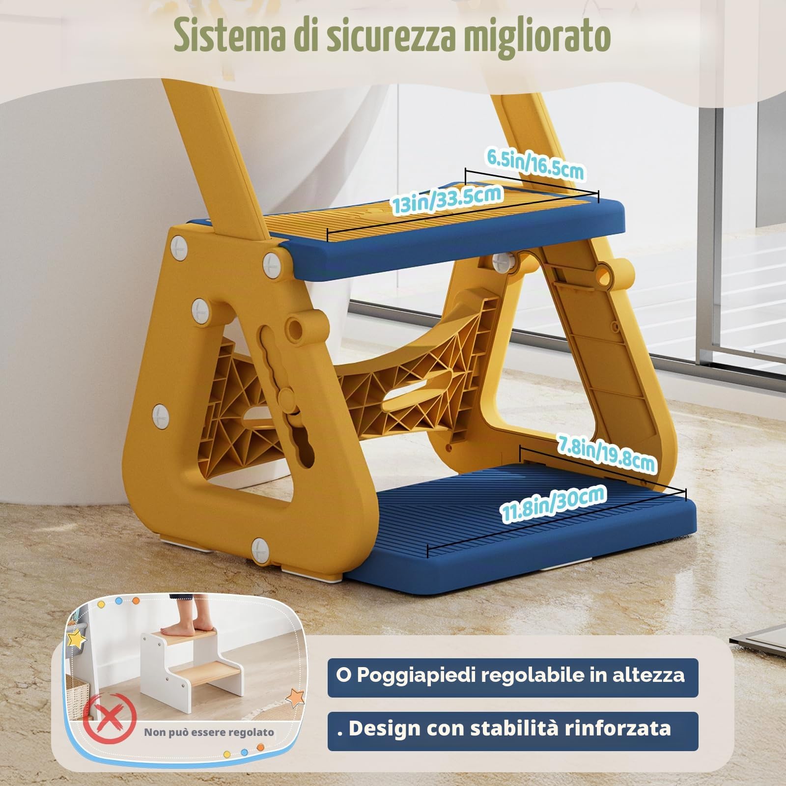 Riduttore Wc Bambini con Scaletta, 2 In 1 Scaletta Wc Per Water Bambini con Struttura a Triangolo, Paraspruzzi Estesi Regolabile e Pieghevole Sgabello Antiscivolo, Adattatore per Bambino e Cuscino