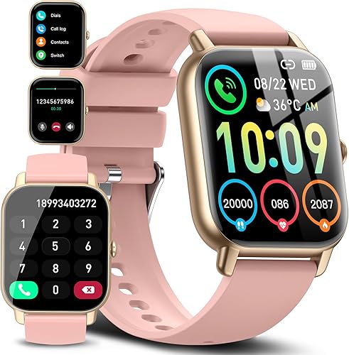 Reloj inteligente para hombres y mujeres (marcaciónrespuesta de llamadas), rastreador de actividad con monitor de frecuencia cardíacasueño, 112