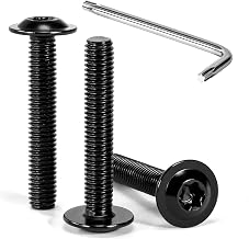 Tunejoy Torx Pan Head Screws with Flange M5 x 30 mm Black Stainless Steel Hexagonal Head Screw A2 V2A Machine Screws with Allen Full Thread 30 Pieces