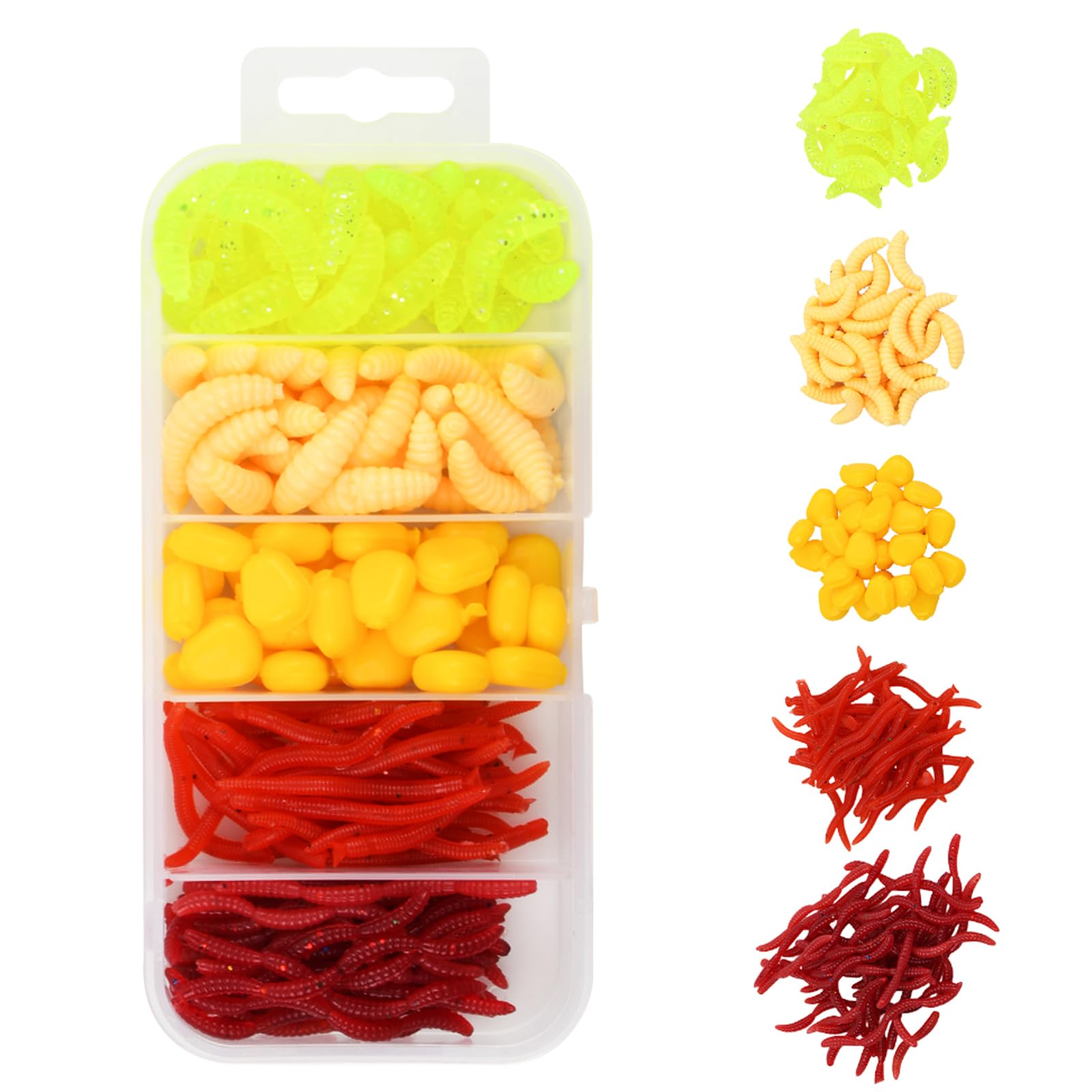 Lot De 250 Leurres De Pêche En Plastique Souple - Vers De Terre Et Asticots Artificiels Réalistes Pour Carpe, Bar Et Brochet