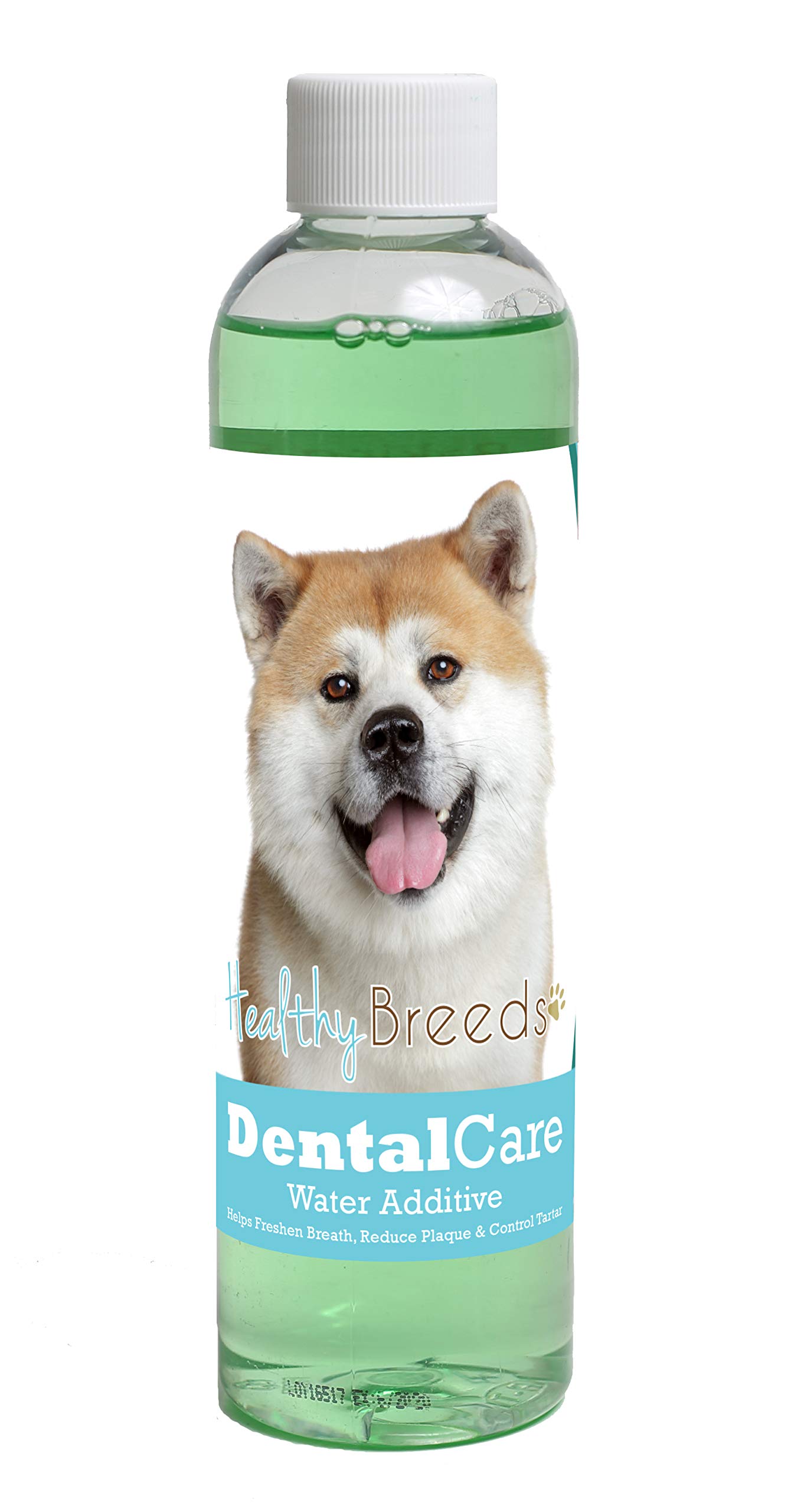 Healthy Breeds Dog Dental Care Water Additive for Akita - Helps Freshen Breath, Reduce Plaque &amp; Control Tartar - Mint Flavor - 8 oz
