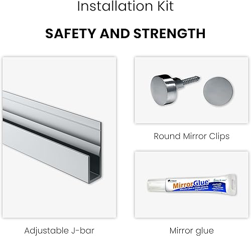 Miniatura 3 de Espejo de gimnasio en casa, 48 x 72 pulgadas, espejo grande de cuerpo completo para un estudio de arte marcial, gimnasios escolares, fitness y