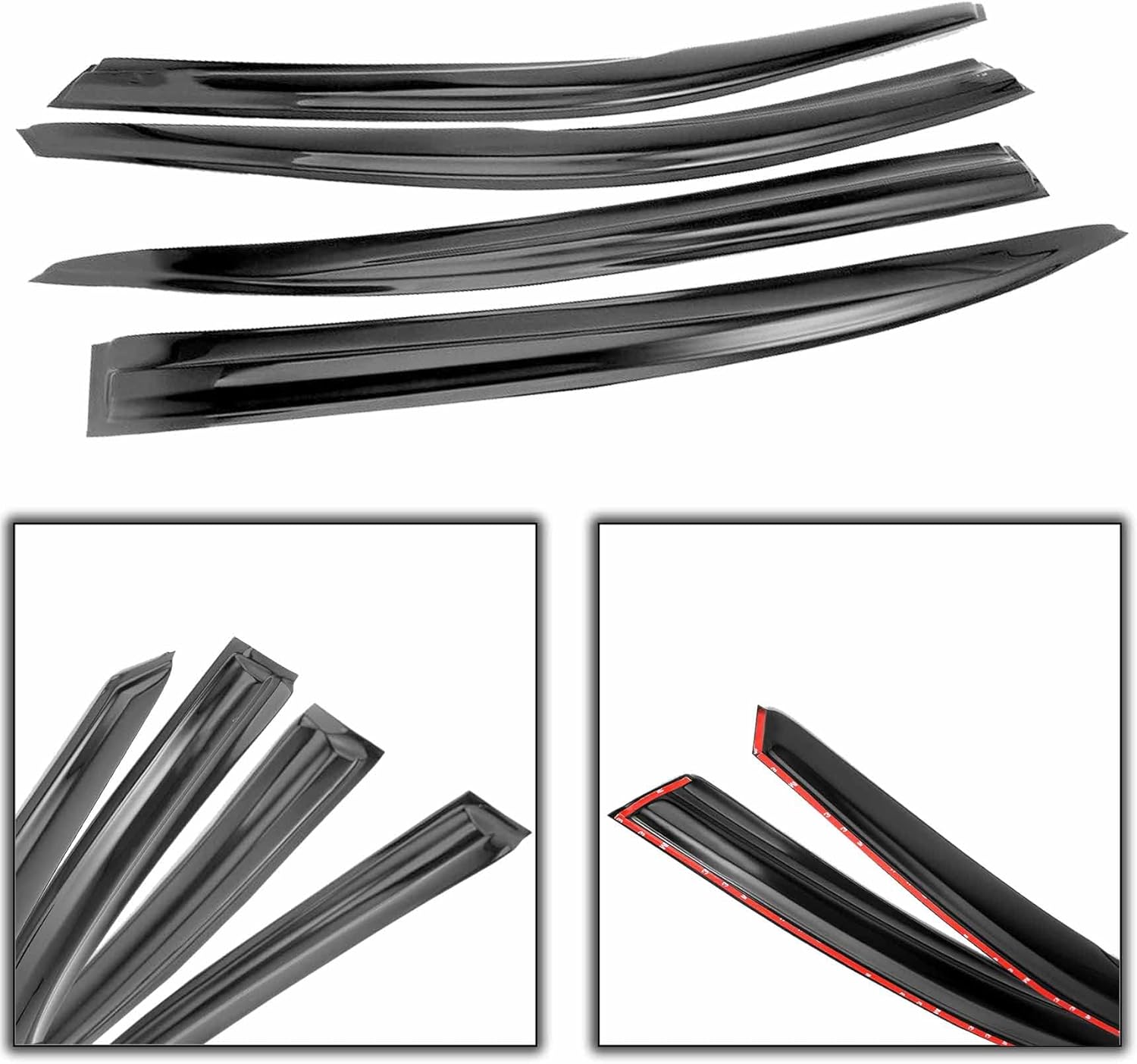 4-Pack Window Visor Rain Guard Vent Shade Deflectors Replacement for 2008-2012 Accord Sedan 4-Door